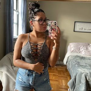 express | deep-v bodysuit